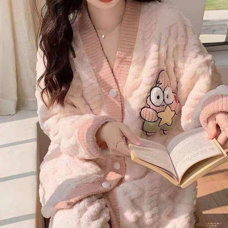 珊瑚绒睡衣女秋冬季加厚加绒年新款长袖法兰绒家居服保暖套装,童装/婴儿装/亲子装,家居服套装,淘宝优惠券,粉丝福利购,淘宝优惠卷