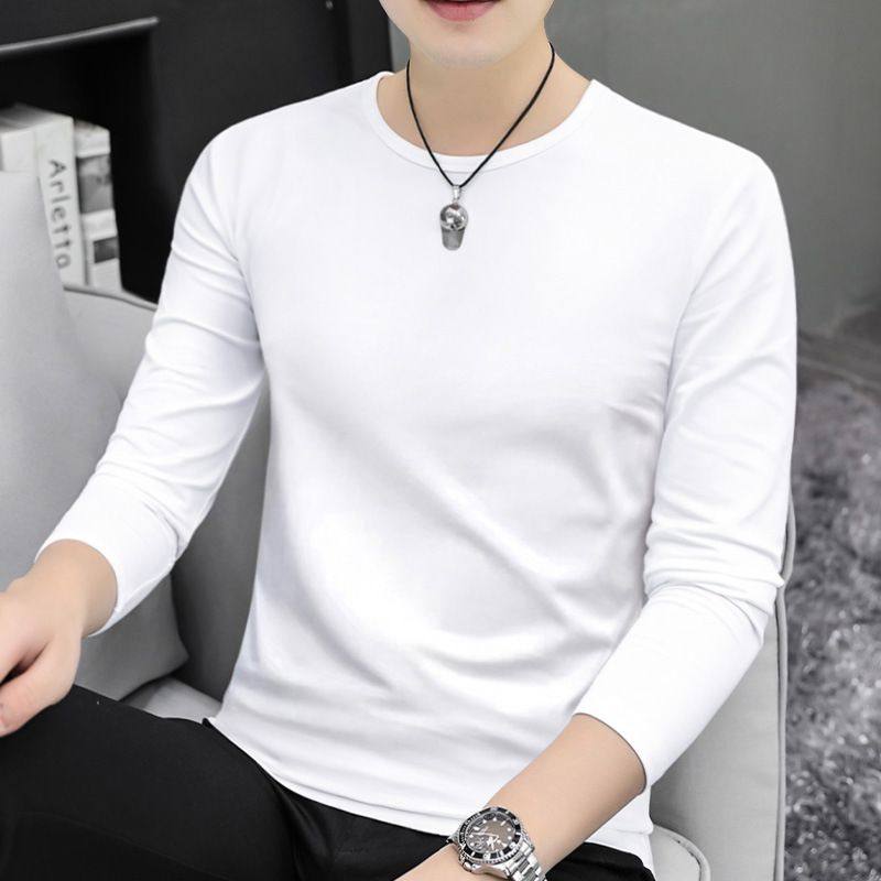男长袖t恤纯色纯棉白色圆领内搭秋冬秋衣休闲百搭打底衫体恤上衣,男装,T恤,淘宝优惠券,粉丝福利购,淘宝优惠卷