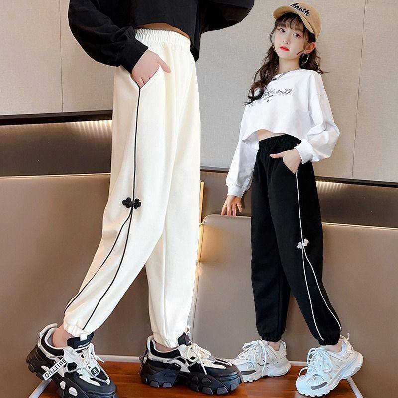 女童运动裤春秋大童休闲宽松潮酷秋款卫裤小学生秋装儿童裤子