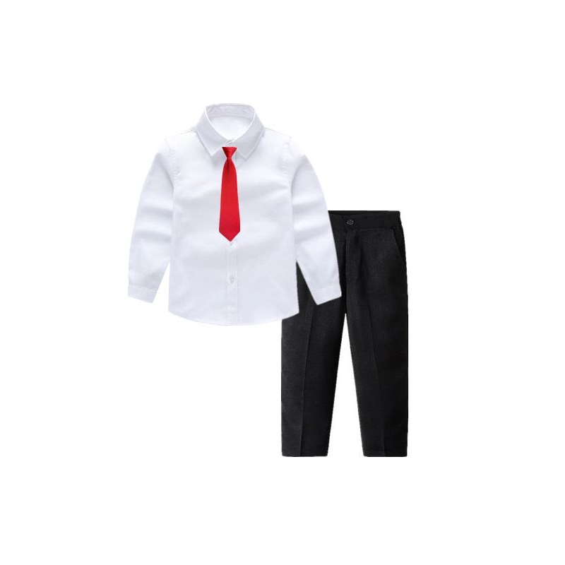 男女童白衬衫儿童白衬衫白色校服表演服 中小童白色衬衫 春秋长袖