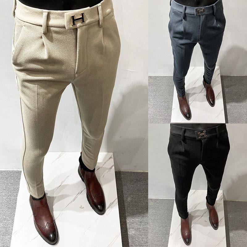 西裤男秋冬新款西装长裤弹力修身韩版商务休闲加厚保暖小脚裤,男装,西裤,淘宝优惠券,粉丝福利购,淘宝优惠卷
