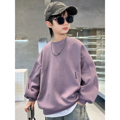 男童卫衣秋装2025新款中大男孩春秋款儿童帅气宽松上衣潮童装秋季