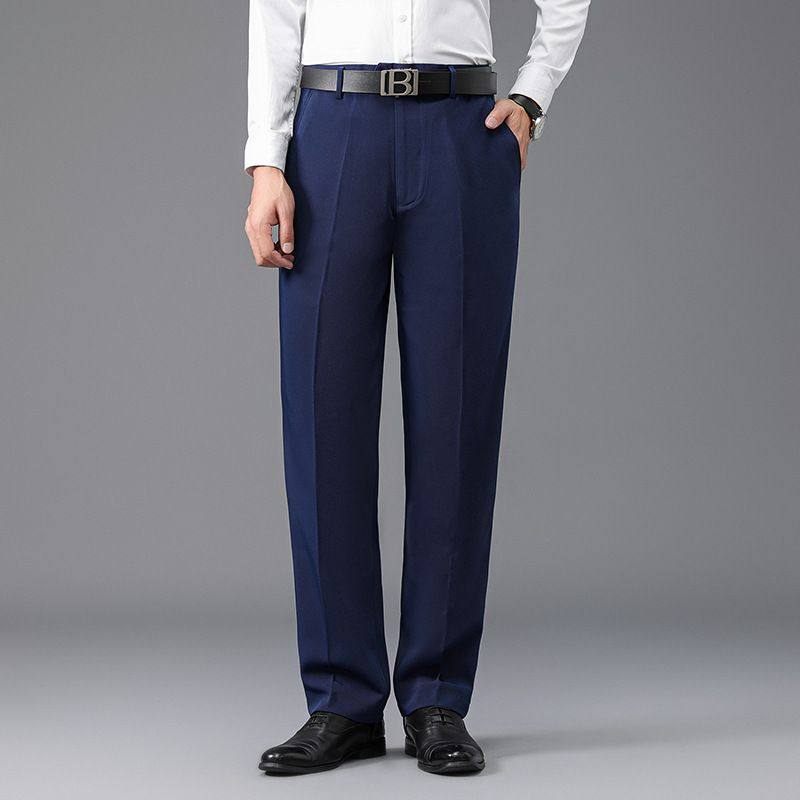 中年男士西裤秋冬宽松直筒西装商务正装休闲垂感上班长裤子男通勤