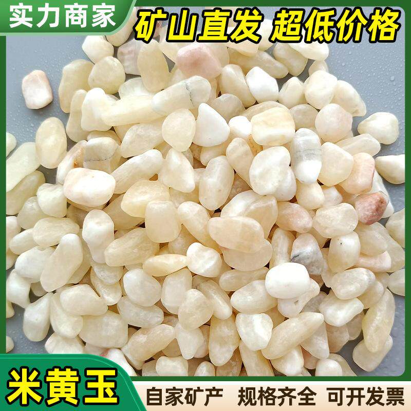 米黄玉卵石米黄碎石子铺路面用水洗胶粘石洗米磨圆黄色碎石鹅卵石