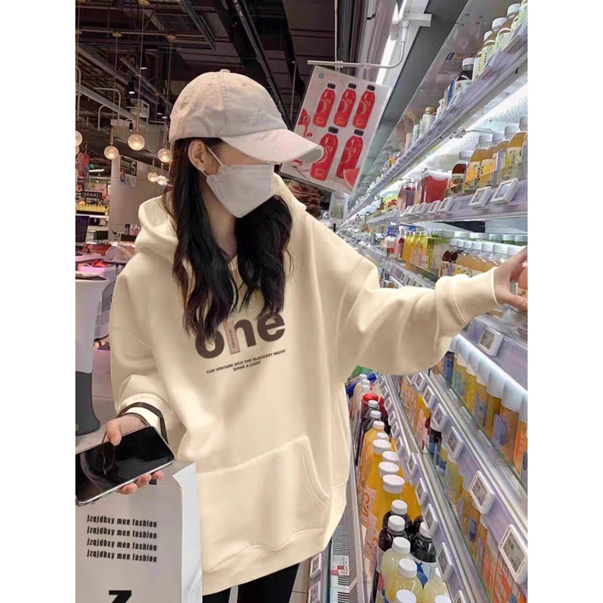 慵懒风连帽卫衣女秋冬加绒宽松套头上衣2025新款美式即墨外套加厚