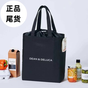 日本dean&deluca牛津布单肩手提休闲抽绳字母印花大容量便当包女