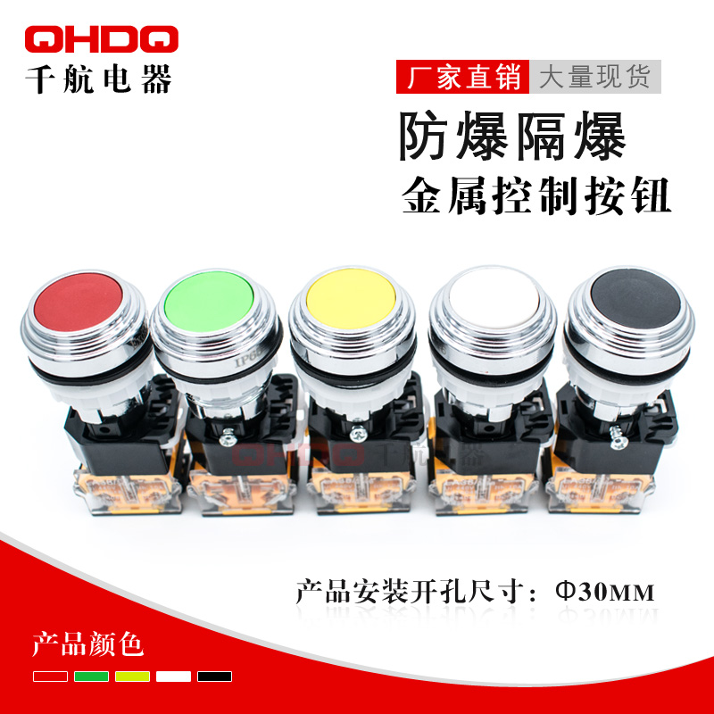金属头自复位防爆防腐控制按钮开关BA8050 配电箱控制箱 开孔30