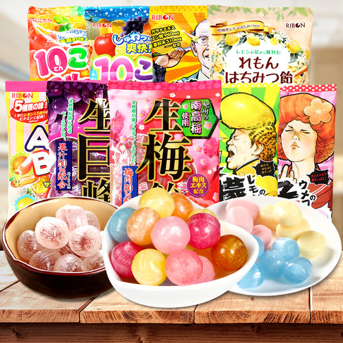日本进口零食柠檬夹心糖果