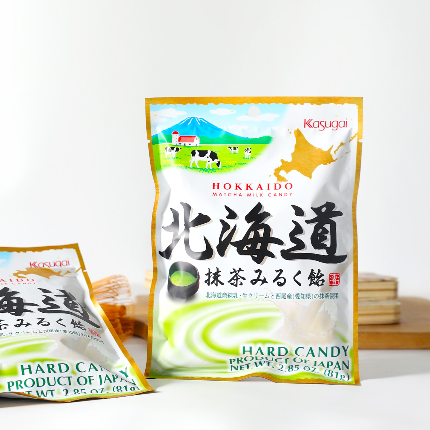 日本进口春日井北海道抹茶牛奶味糖果儿童奶糖婚庆喜糖硬糖小零食
