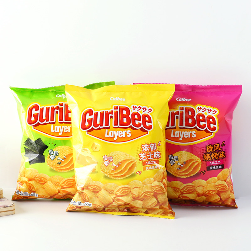 印尼进口Calbee卡乐比海苔烧烤芝士味层层脆追剧休闲膨化零食小吃