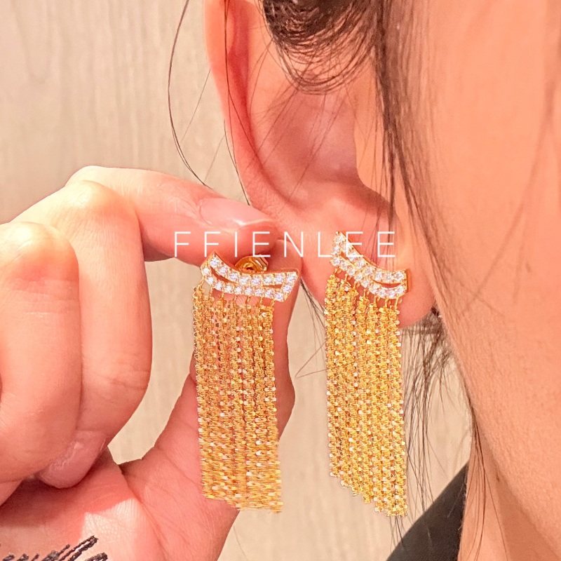 925银耳饰  光之帘 轻奢闪亮流苏耳饰女款气质百搭耳环,饰品/流行首饰/时尚饰品新,银饰耳饰,淘宝优惠券,粉丝福利购,淘宝优惠卷