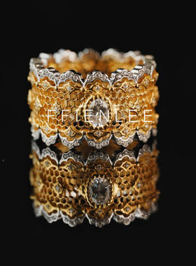 925银戒指  藏光纪 轻奢小众设计戒圈女款气质蕾丝戒指