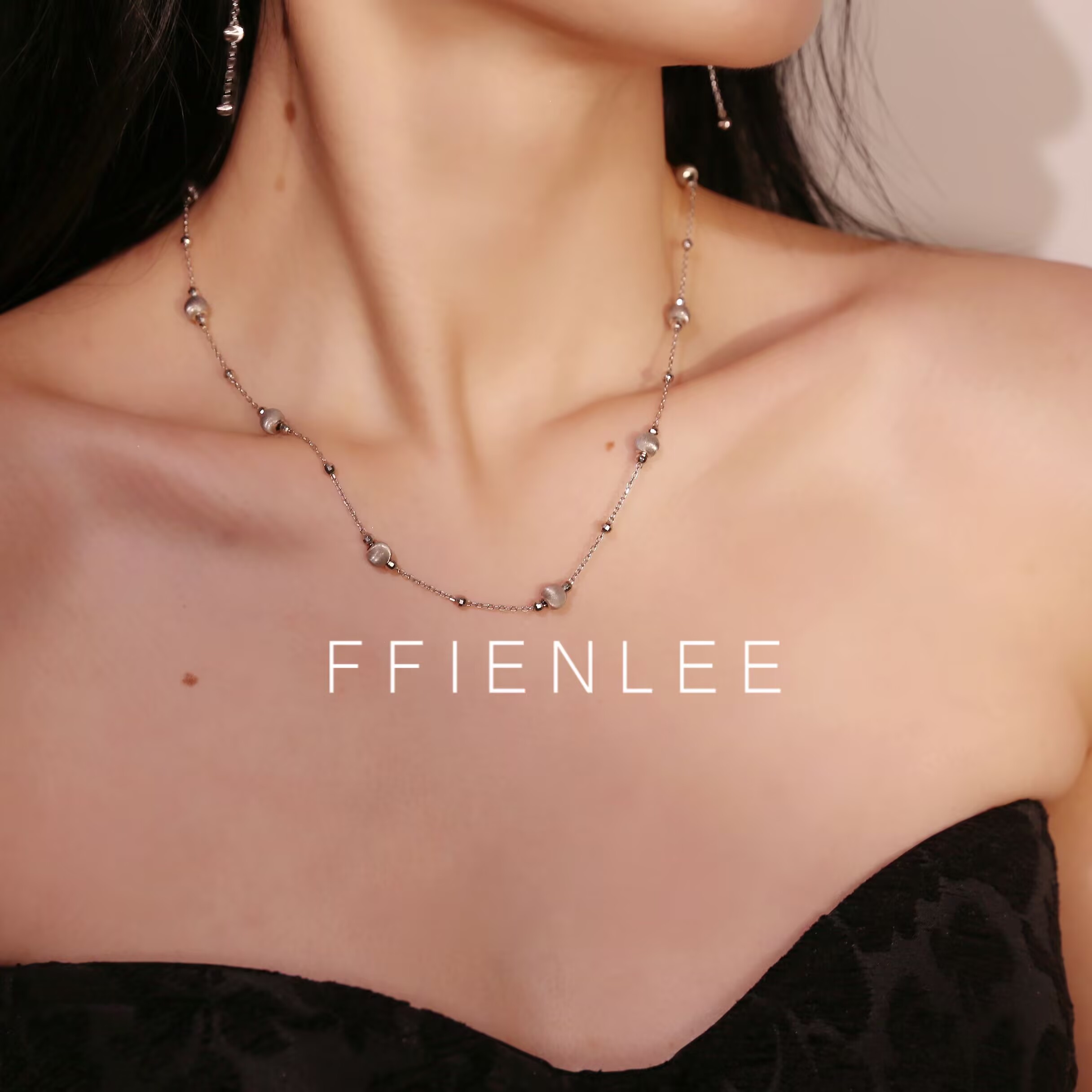 坠链均925银  梵高星夜 意大利拉丝银珠猫眼项链高级感气质锁骨链