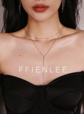 坠链均925银  丹桂飘香  轻奢双层叠戴Y字型毛衣链长款流苏项链