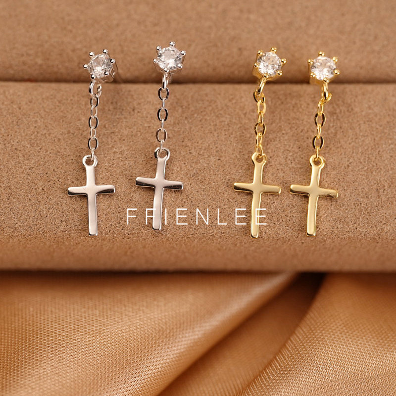 925银耳饰  棱镜秘语 女款十字流苏耳环