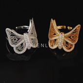 轻奢小众蝴蝶活口戒女款 925银戒指 羽蝶 气质百搭戒指