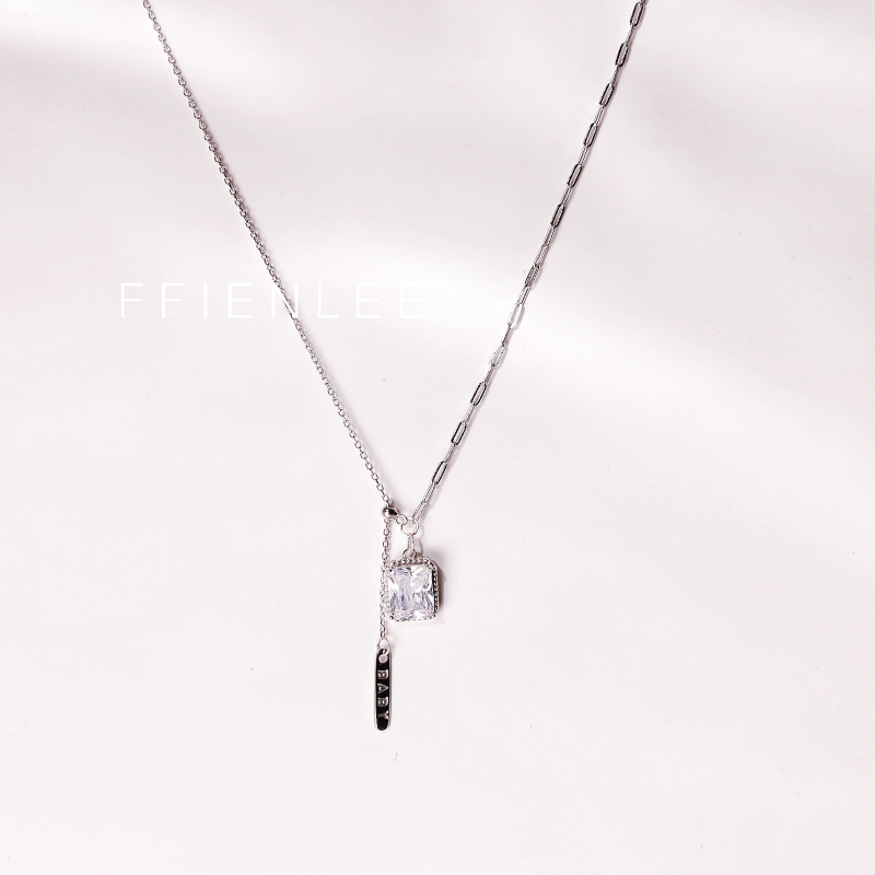 925银项链  星河皓月 轻奢小众高级感合成立方氧化锆吊坠项链