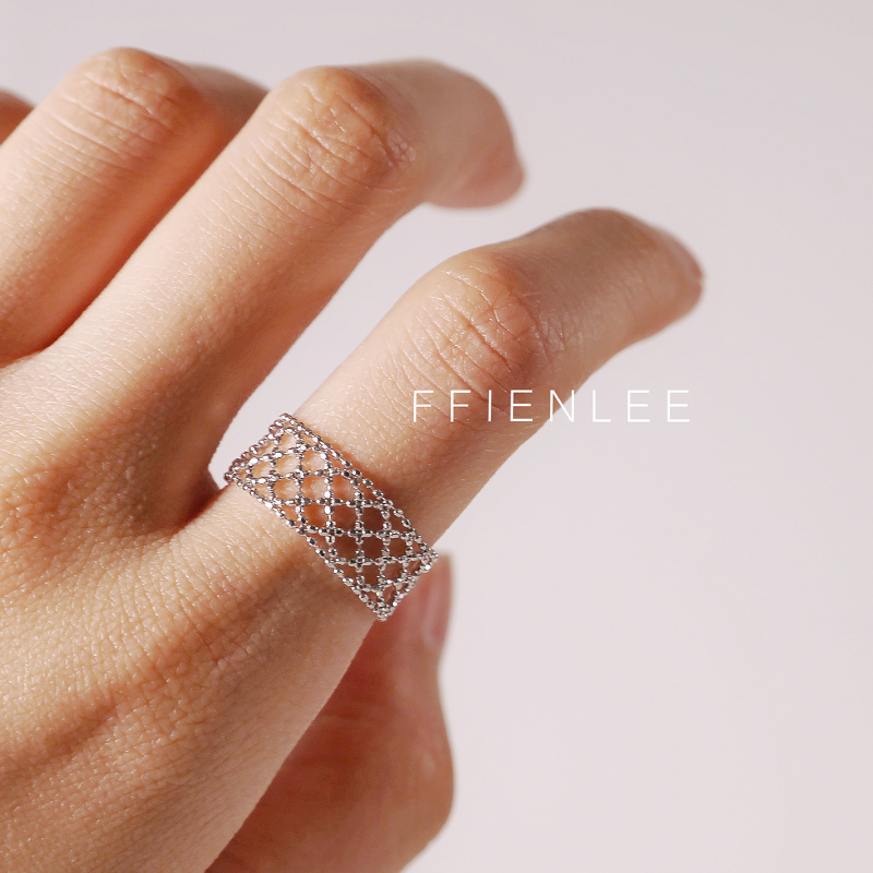 925银戒指  指尖蕾语 意大利工艺蕾丝镂空戒指高级感气质轻奢戒指