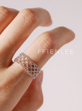 925银戒指  指尖蕾语 意大利工艺蕾丝镂空戒指高级感气质轻奢戒指