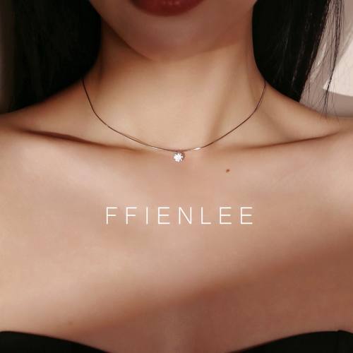 链子925银  伊丽莎白 单个镶嵌超细0.5mm蛇骨链项链叠戴链