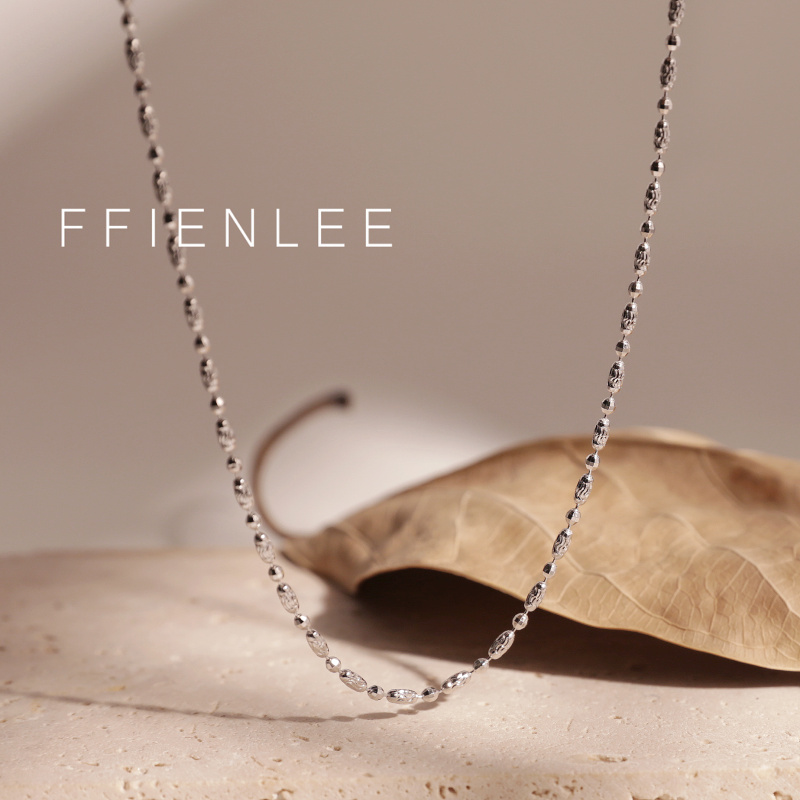 链子925银 珠华如梦 意大利橄榄珠车花珠拼接项链可调节抽拉项链