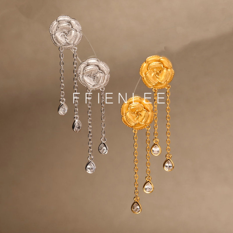 925银耳饰  观花泪 轻奢小众设计耳饰女款气质花花耳环