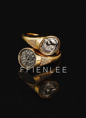 925银戒指  金银错 轻奢小众可调节戒指女款气质造型戒指