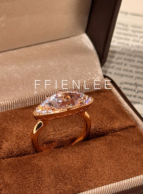 925银戒指  静默眼眸 轻奢闪亮活口戒女款气质百搭戒指