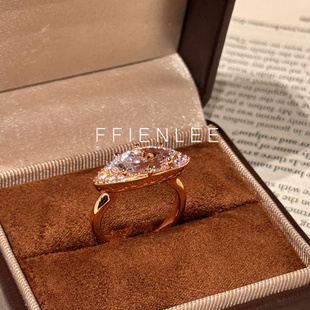 925银戒指  静默眼眸 轻奢闪亮活口戒女款气质百搭戒指