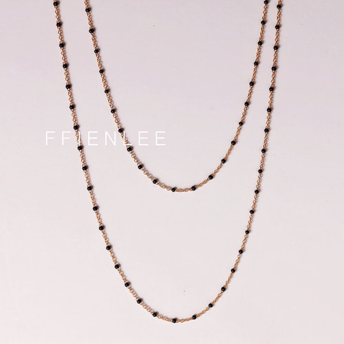 925银项链  晚塘月色  北欧美ins风极简迷你版黑点点项链女士高