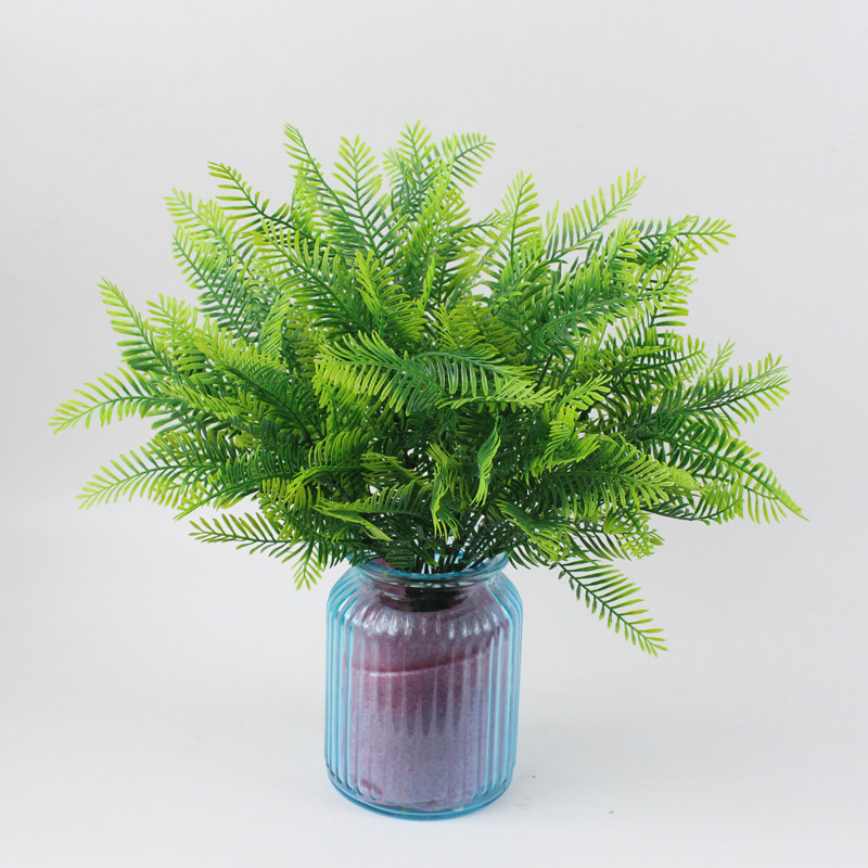 仿真波斯叶塑料草植物背景墙装饰绿色蕨类排草插花家居饰品阳台