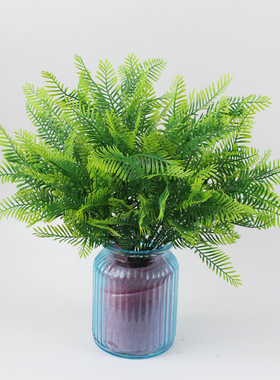 仿真波斯叶塑料草植物背景墙装饰绿色蕨类排草插花家居饰品阳台