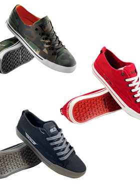 MACBETH黑色低帮运动鞋摇滚机车板鞋迷彩透气帆布红色休闲鞋男士