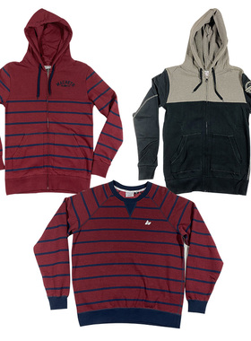 MACBETH潮牌美式圆领套头卫衣红色街头摇滚硬核连帽开衫拉链帽衫