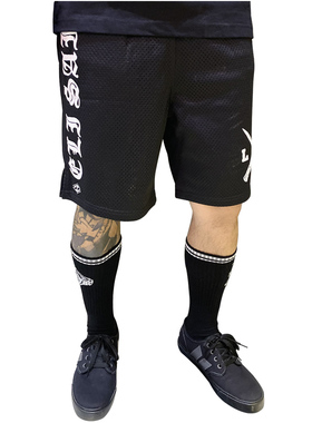 美式街头潮牌ELI SAIN摇滚硬核朋克重磅速干网眼运动短裤五分裤