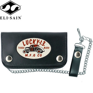 LUCKY13进口刺绣钱包哈雷机车摇滚潮牌钱包low rider复古牛皮钱包