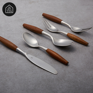 【结店清仓】LaSuntin出口高档餐具柚木420#304#不锈钢刀叉勺