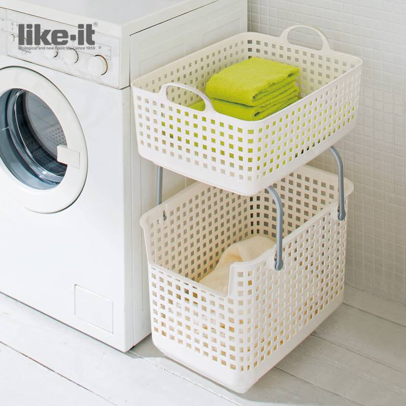 【断码清仓】日本进口品牌like-it可叠加脏衣篮卫生间收纳脏衣篓