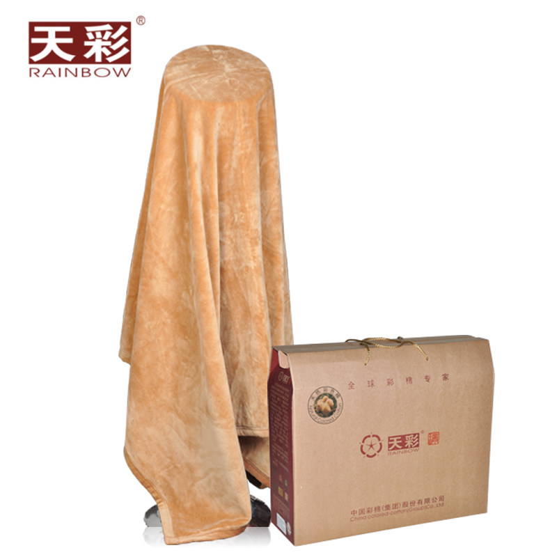 天彩 彩棉纯棉全面珊瑚绒毯子毛毯空调毯床单午睡毯玛雅毯200X230