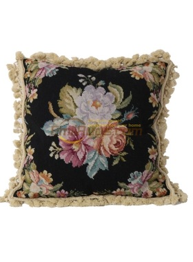 维多利亚风格needlepoint文艺复兴时期绒绣抱枕民族编织抱枕宫廷