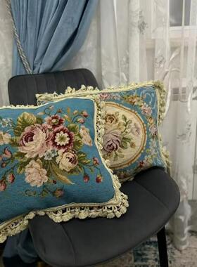 needlepoint民族编织抱枕客厅绒绣抱枕绣花靠垫收藏巴洛克软装