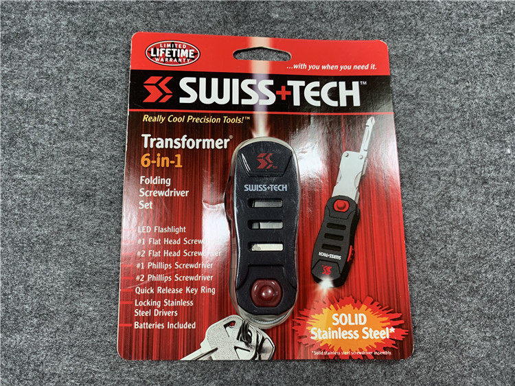 SWISS+TECH 瑞士科技 6合1 迷你钥匙扣工具