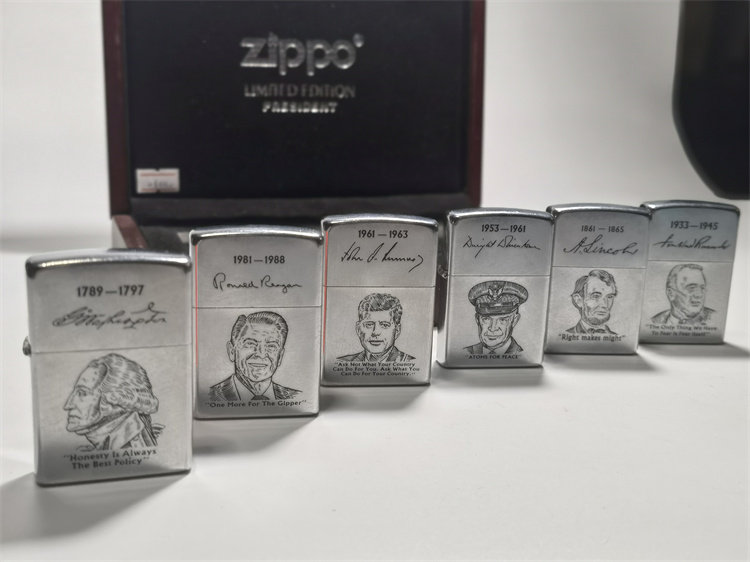 美国原品zippo伟人6只一套纪念版2003年