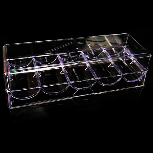 Texas Hold'em Mahjong Token Tokens Transparent Acryl Lid, Chip, шестиугольная коробка для чипа может быть установлена ​​на сотню