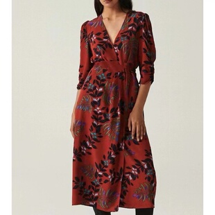 法式春夏裹身红色连衣裙