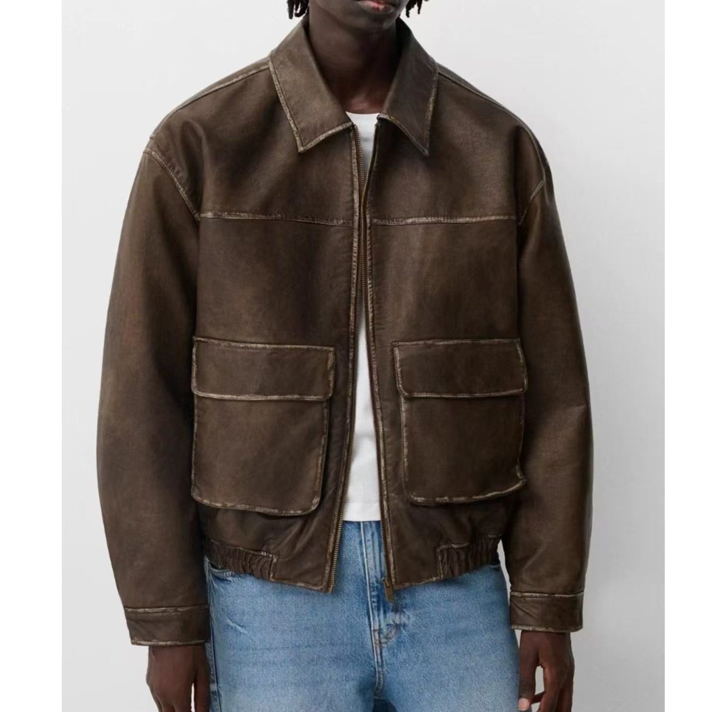 微瑕做旧感褶皱廓形pu皮机车夹棉夹克短宽外套男女同款25071147,运动服/休闲服装,运动茄克/外套,淘宝优惠券,粉丝福利购,淘宝优惠卷