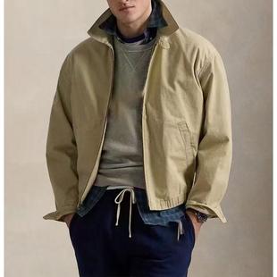 N男款小马刺绣纯棉宽松常规休闲短外套极简风老干部风25100944