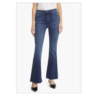 经典 25123044 抓绒中高腰提臀显瘦喇叭有弹力秒变腿精毛边牛仔裤