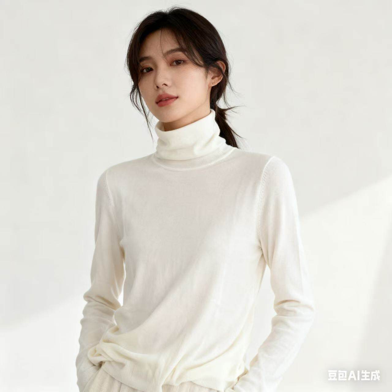 秋季女毛针织衫常规高领毛衣常规款打底衫针织25112046