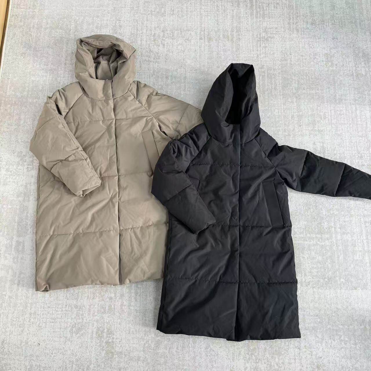 秋冬季连帽厚款中长款显瘦休闲保暖纯色棉服25110440